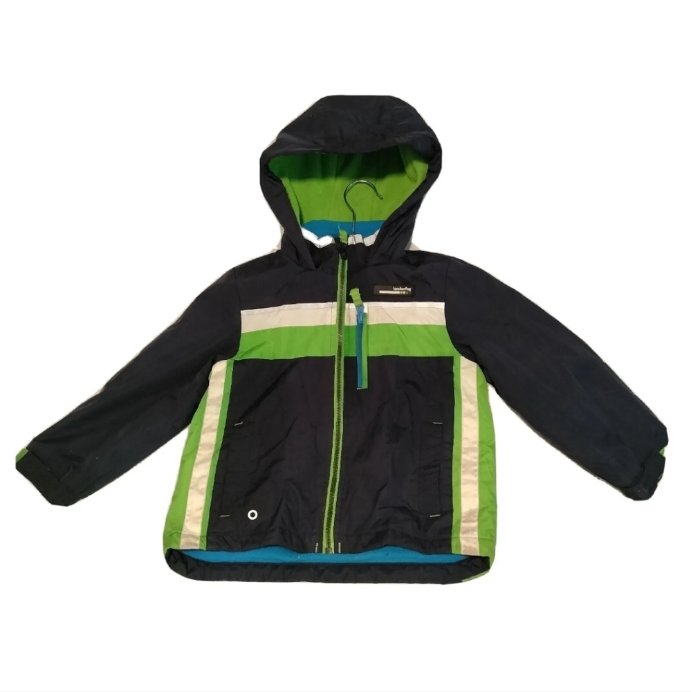 LONDON FOG Boys' Active Jacket Winter Coat Navy Blue, green and silver S 4T